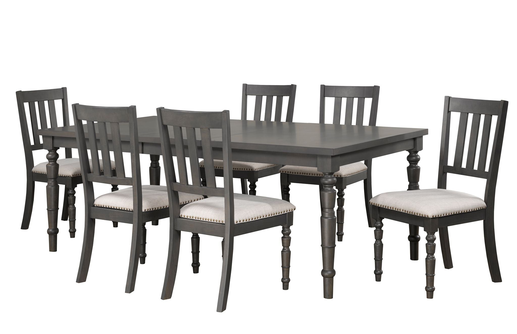 7-PIECE DINING SET - GREY