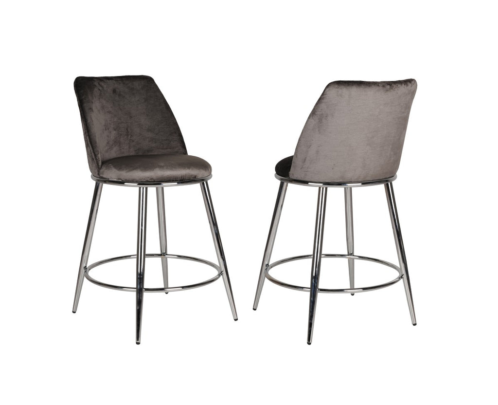 COUNTER STOOL, SET OF 2, GREY