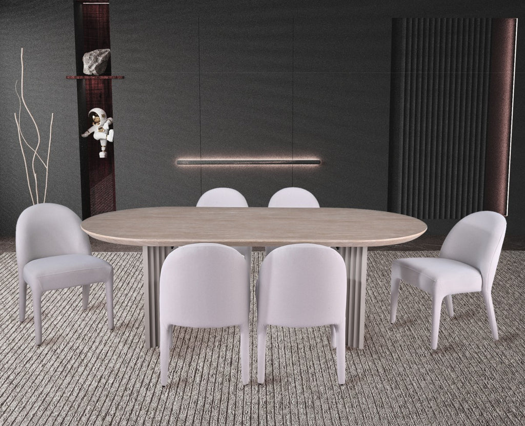 7-PIECE DINING SET - BEIGE