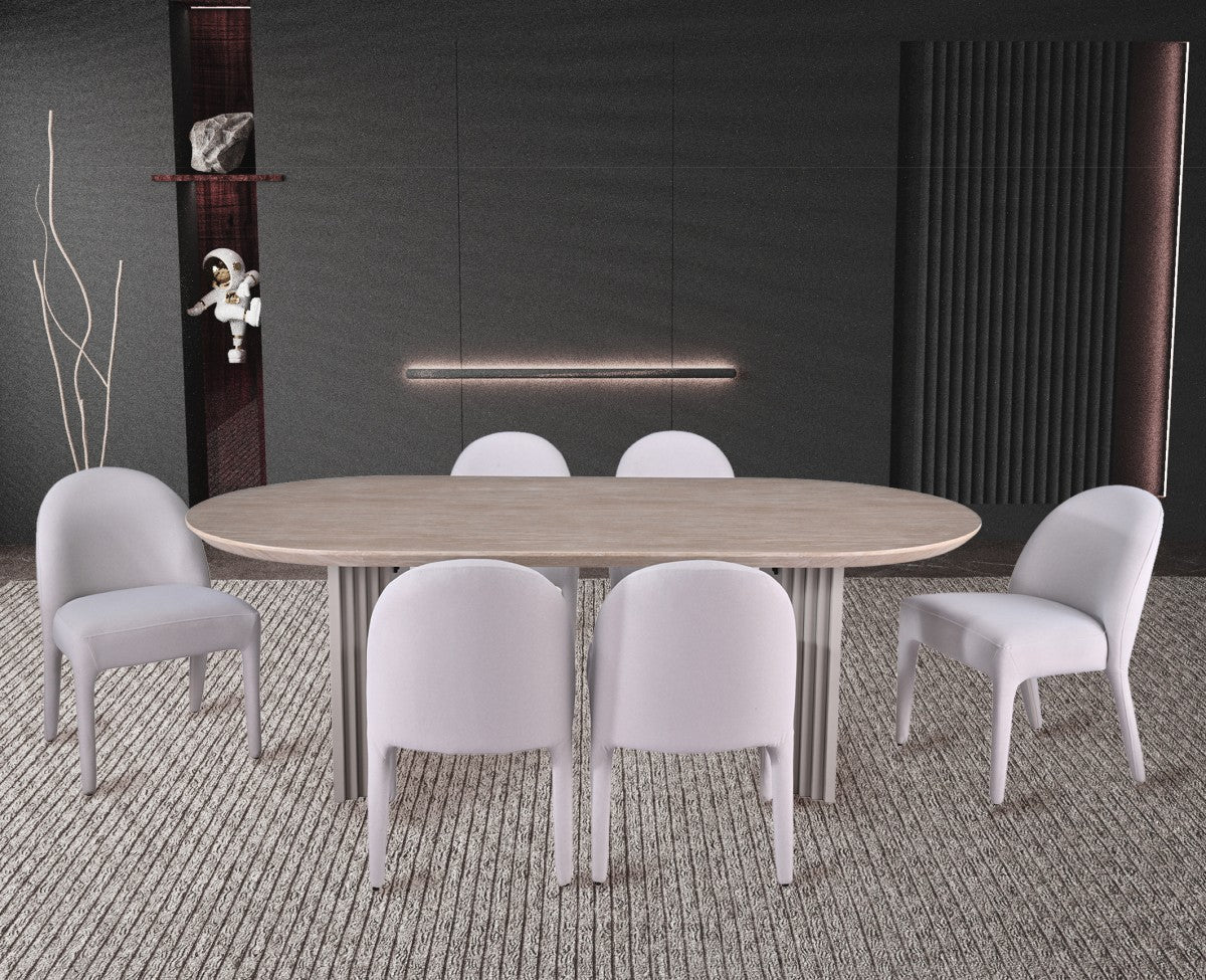 7-PIECE DINING SET - BEIGE