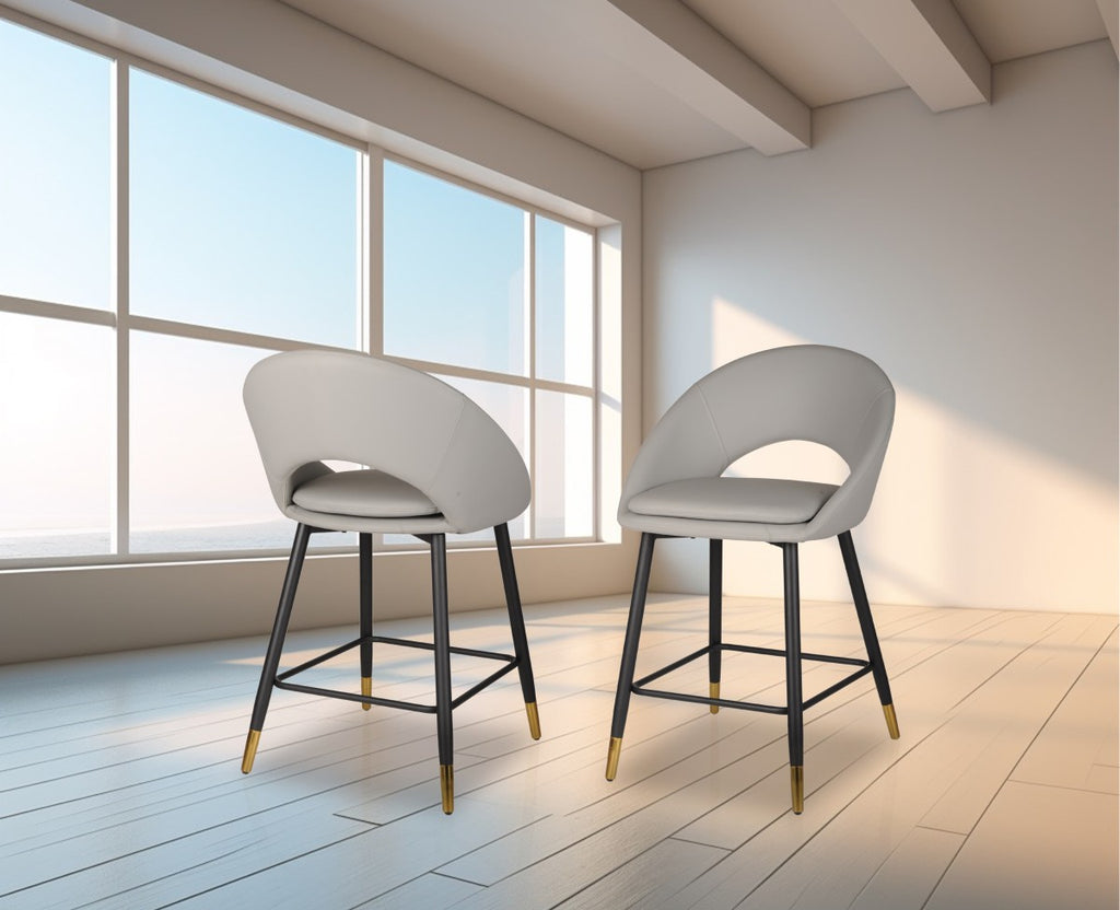 COUNTER STOOL, SET OF 2 - GREY