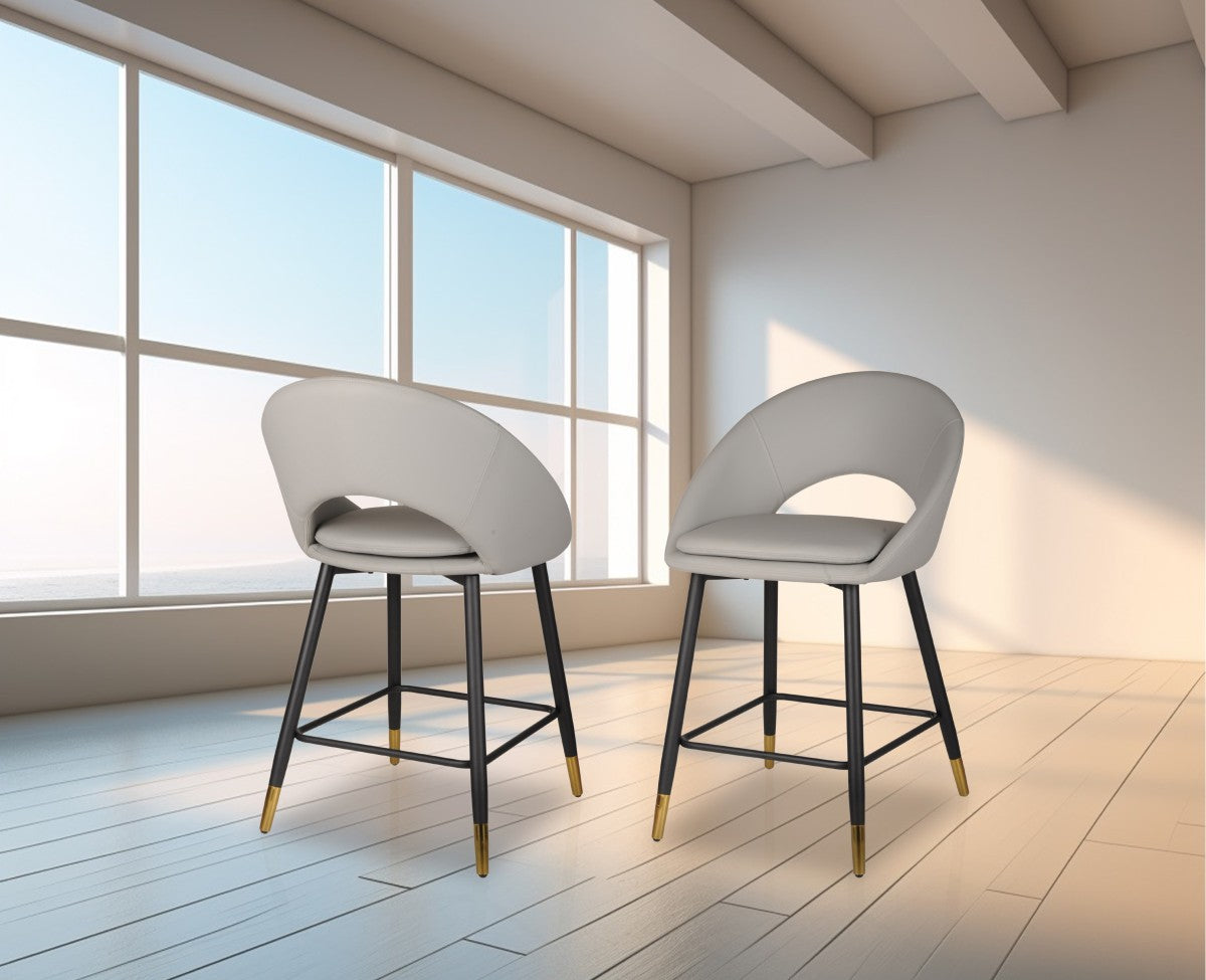 COUNTER STOOL, SET OF 2 - GREY