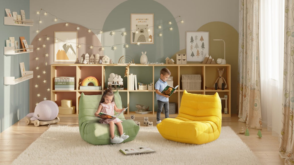 KID'S ARMLESS CHAIR - PALE YELLOW