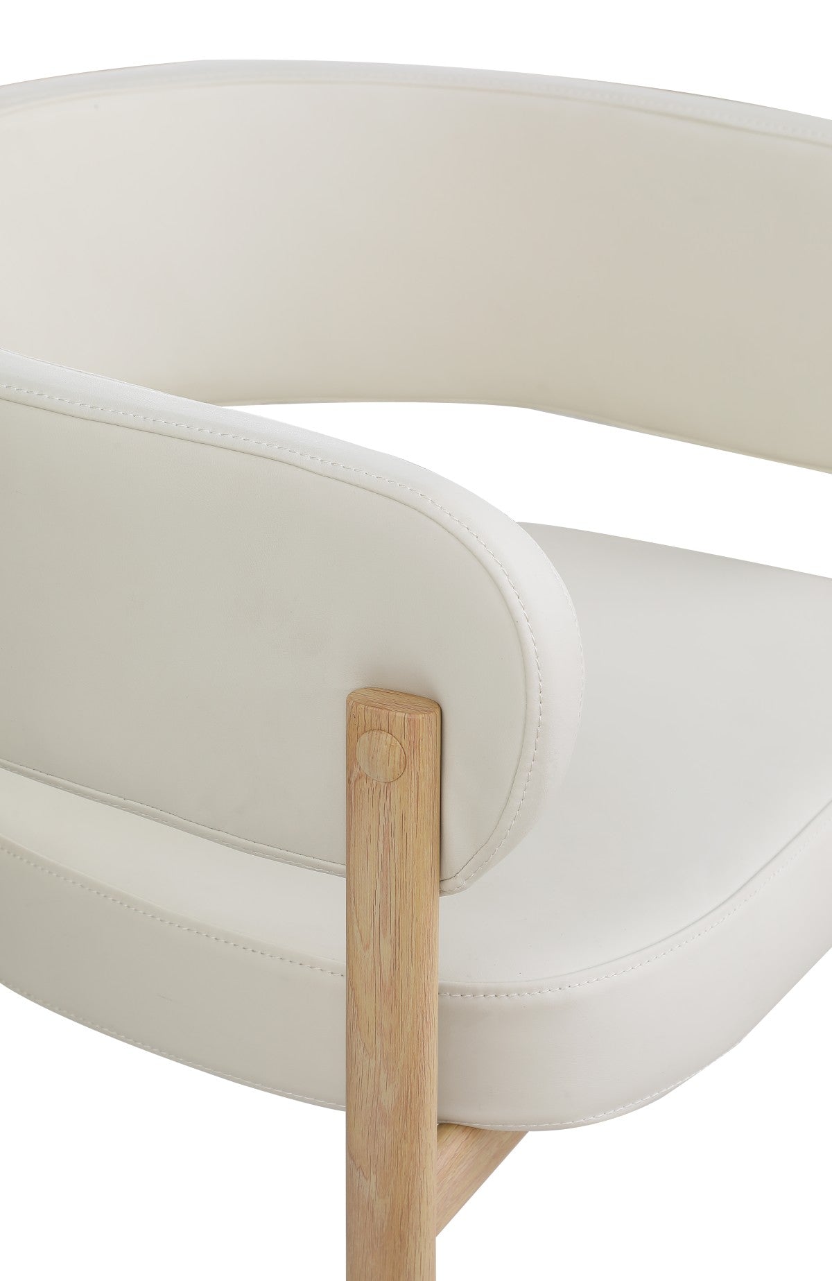 DINING CHAIR, SET OF 2 - CREAM/OAK