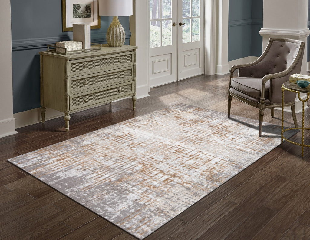5 X 8 AREA RUG - GREY/CREAM/BEIGE