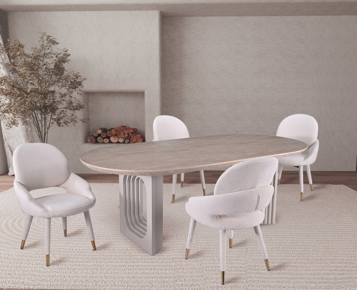 5-PIECE DINING SET - BEIGE