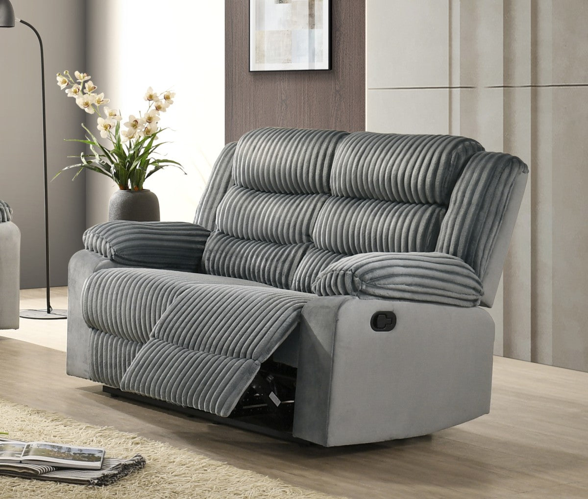 RECLINER LOVE SEAT - GREY
