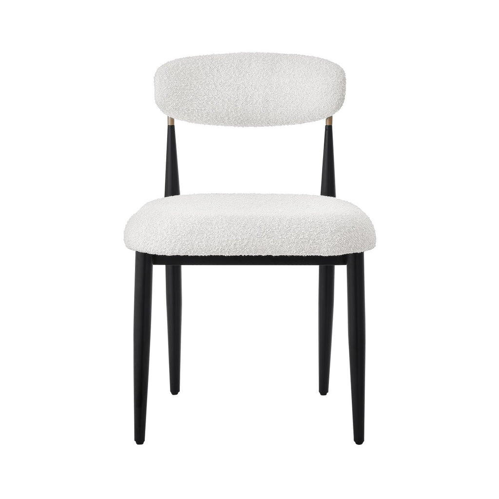 DINING CHAIR, SET OF 2 - WHITE/BLACK