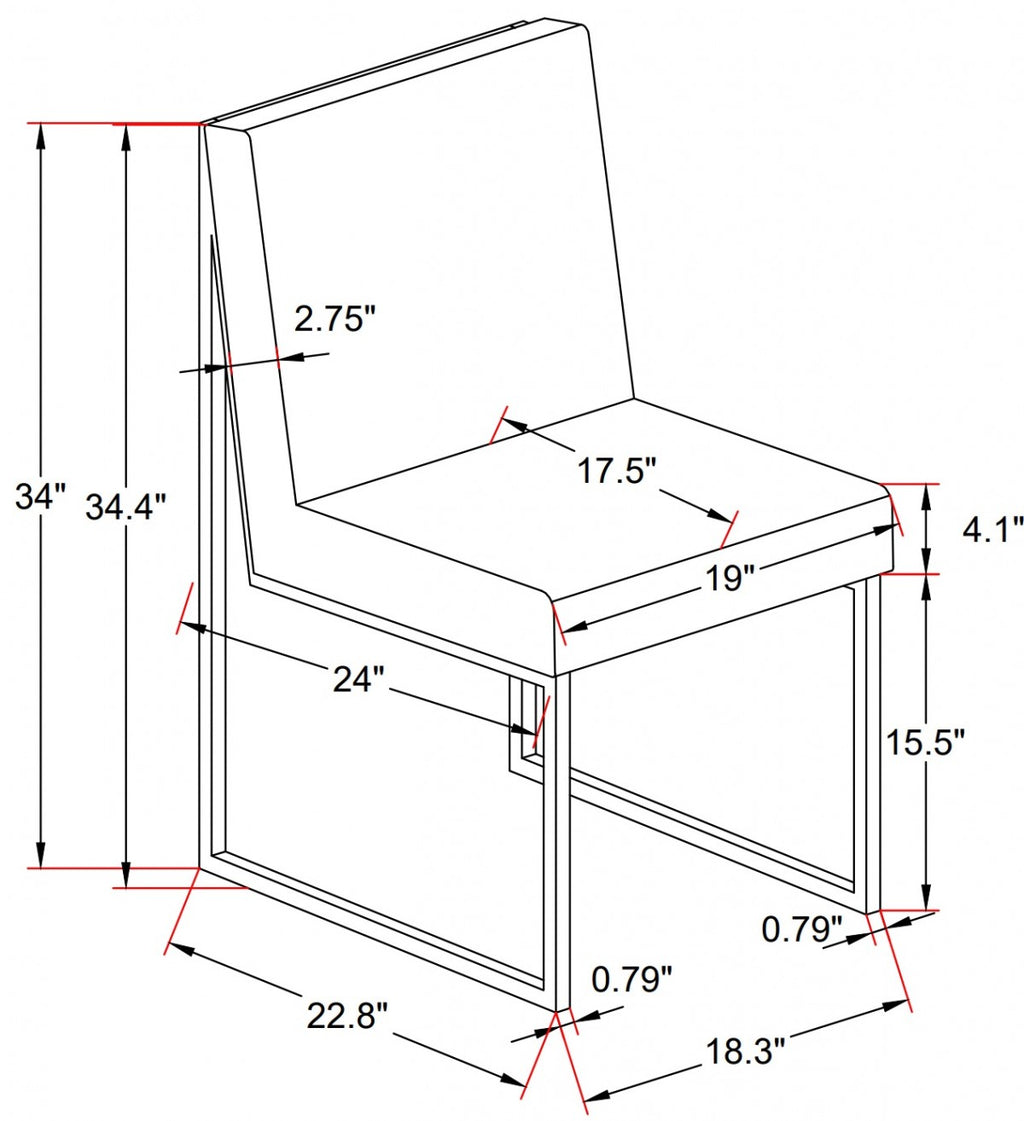 DINING CHAIR, SET OF 2 - BLACK