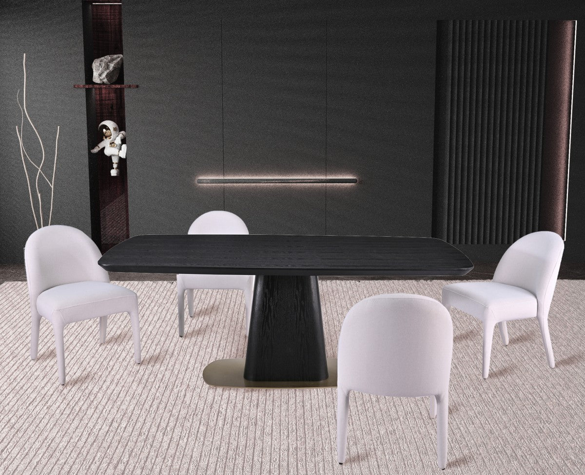 5-PIECE DINING SET - BLACK/BEIGE