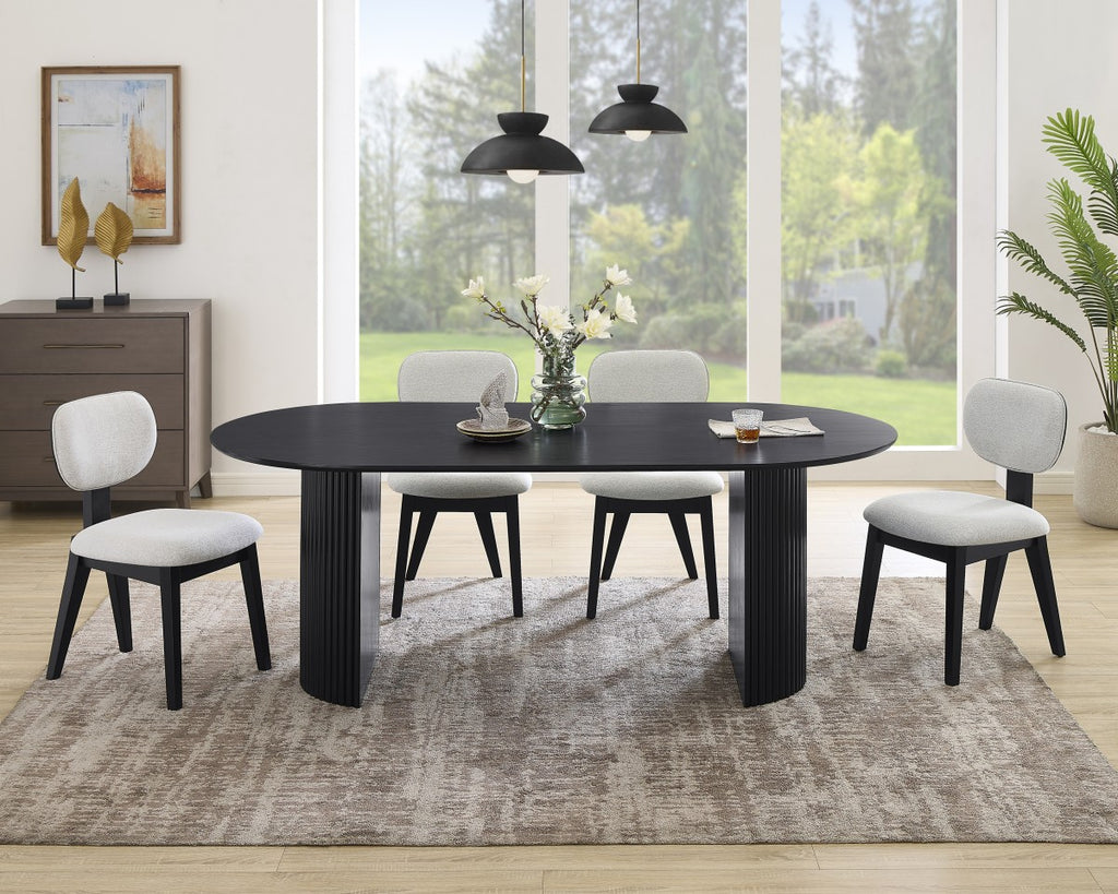 5-PIECE DINING SET - BLACK
