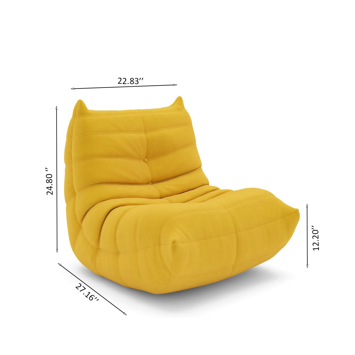 KID'S ARMLESS CHAIR - PALE YELLOW