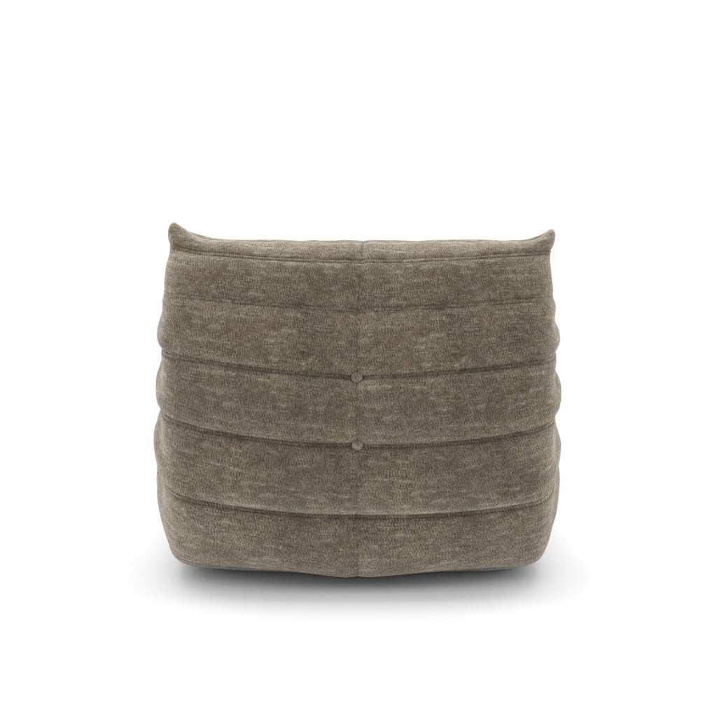 ARMLESS CHAIR & OTTOMAN - TAUPE