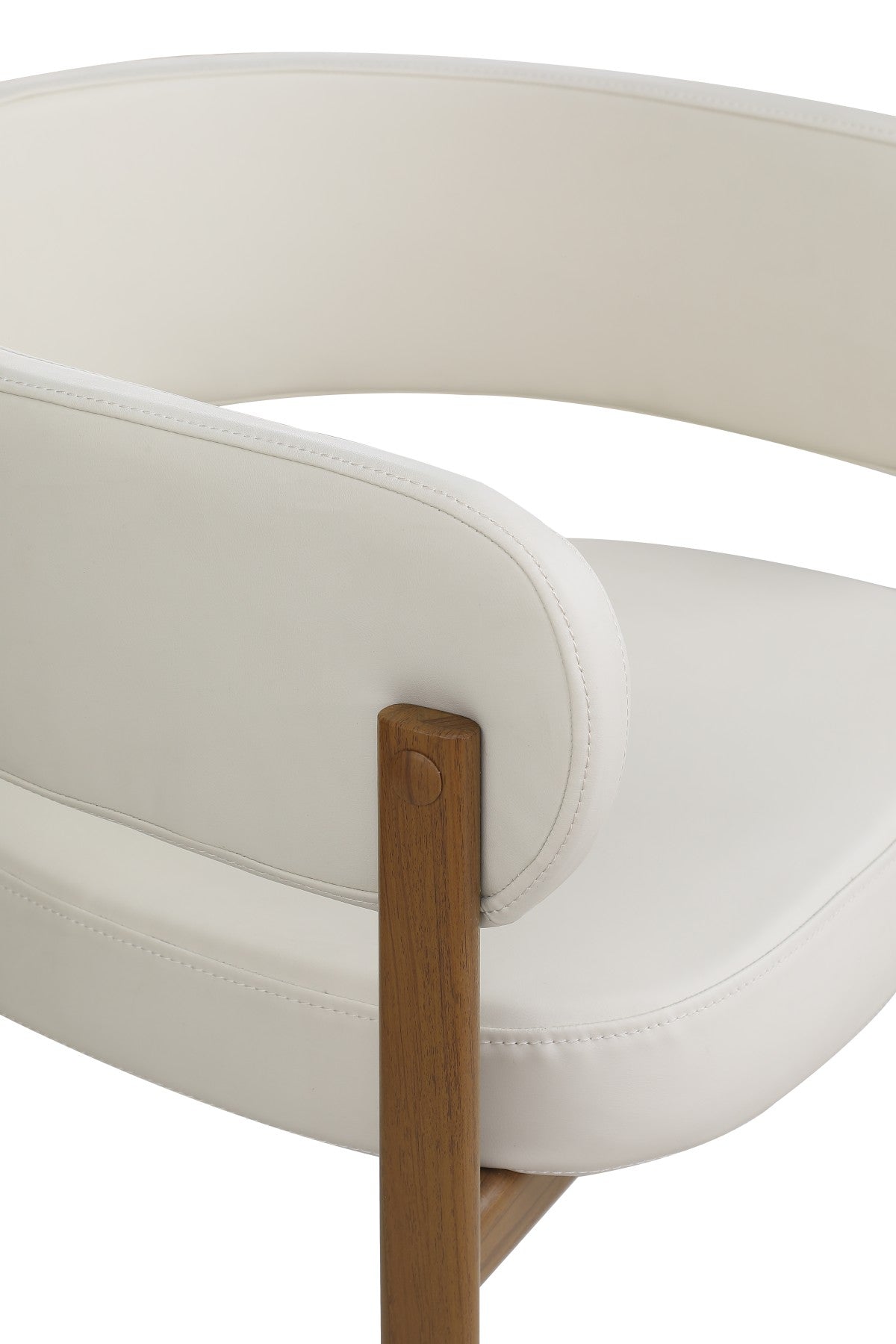 DINING CHAIR, SET OF 2 - CREAM/WALNUT