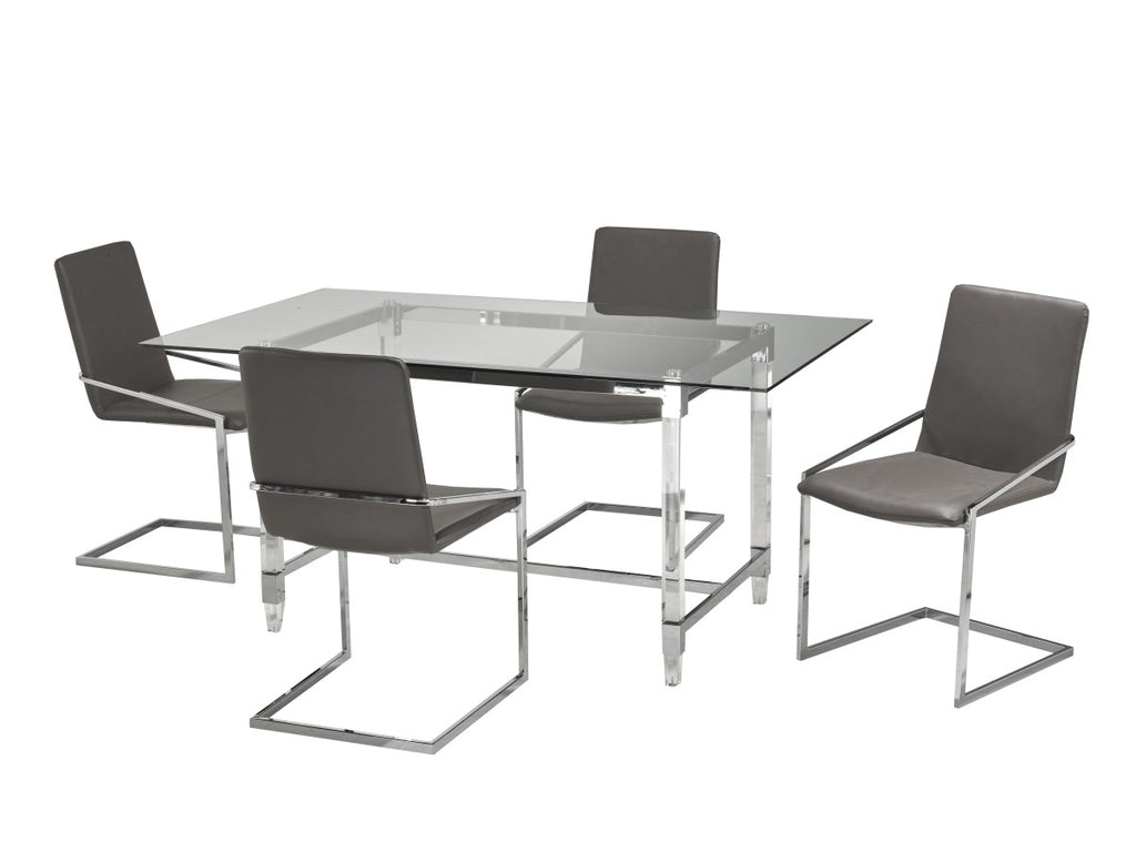 5-PIECE DINING SET - GREY
