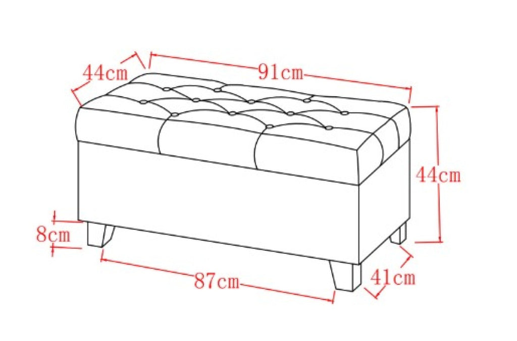 STORAGE OTTOMAN - RED