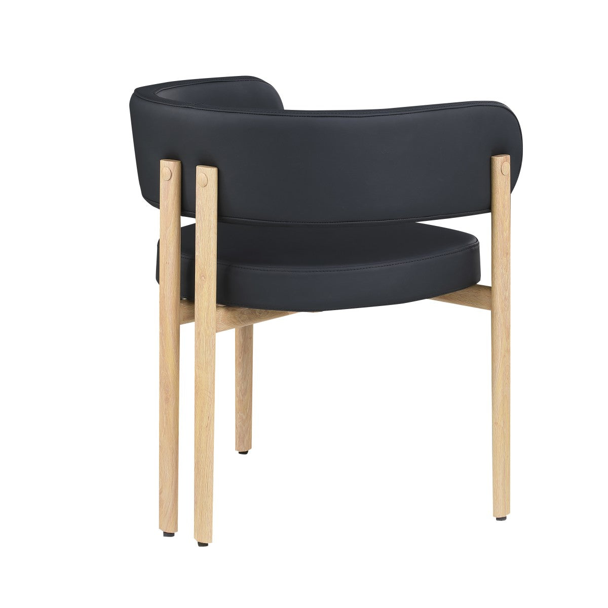 DINING CHAIR, SET OF 2 - BLACK/OAK