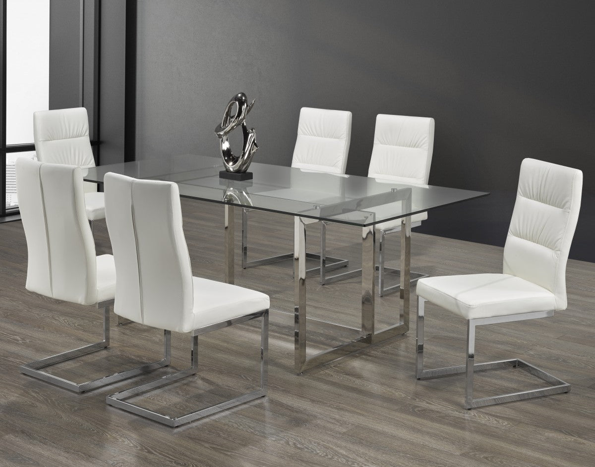 7-PIECE DINING SET- WHITE