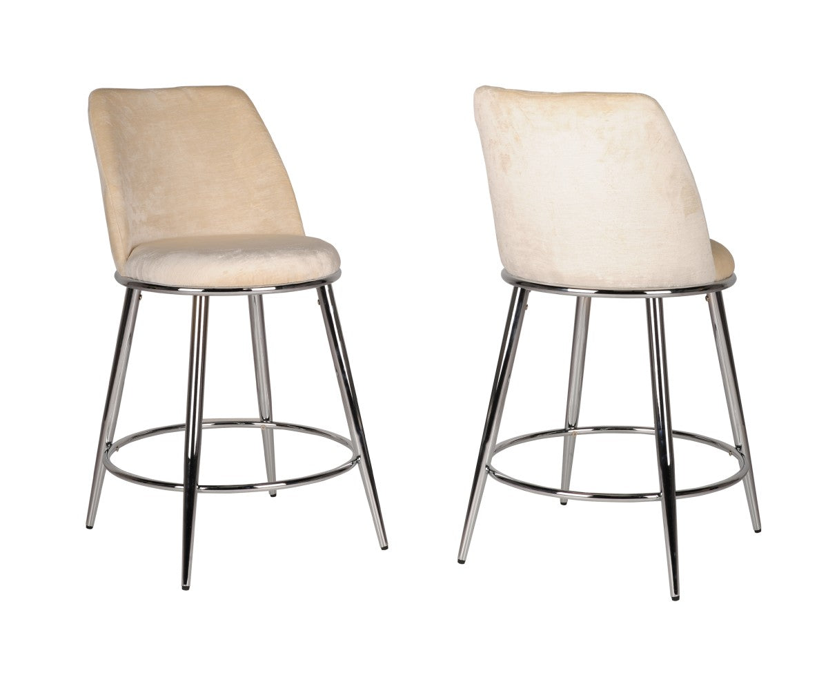 COUNTER STOOL, SET OF 2 - BEIGE