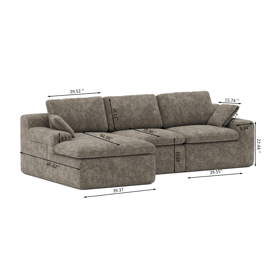 SECTIONAL - BROWN