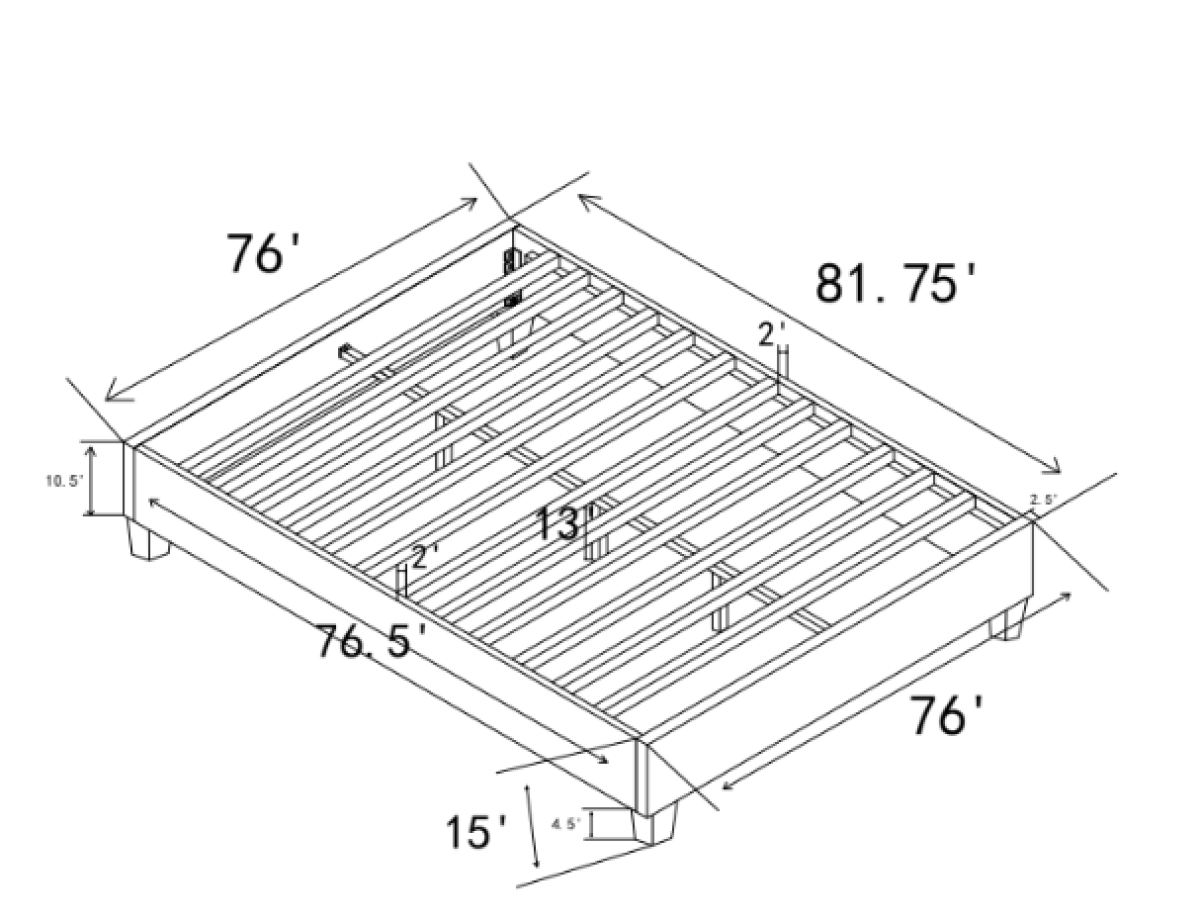 KING BED BASE - GREY