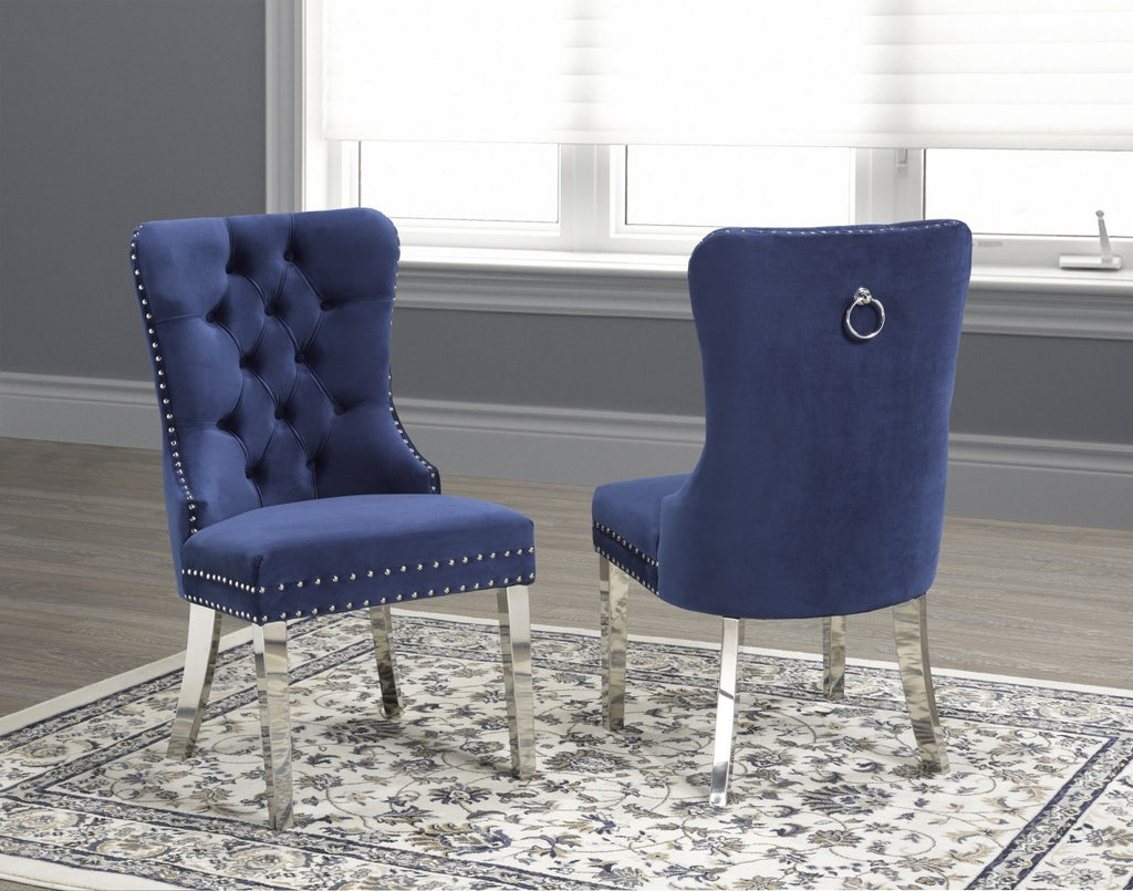 DINING CHAIR, SET OF 2 - NAVY