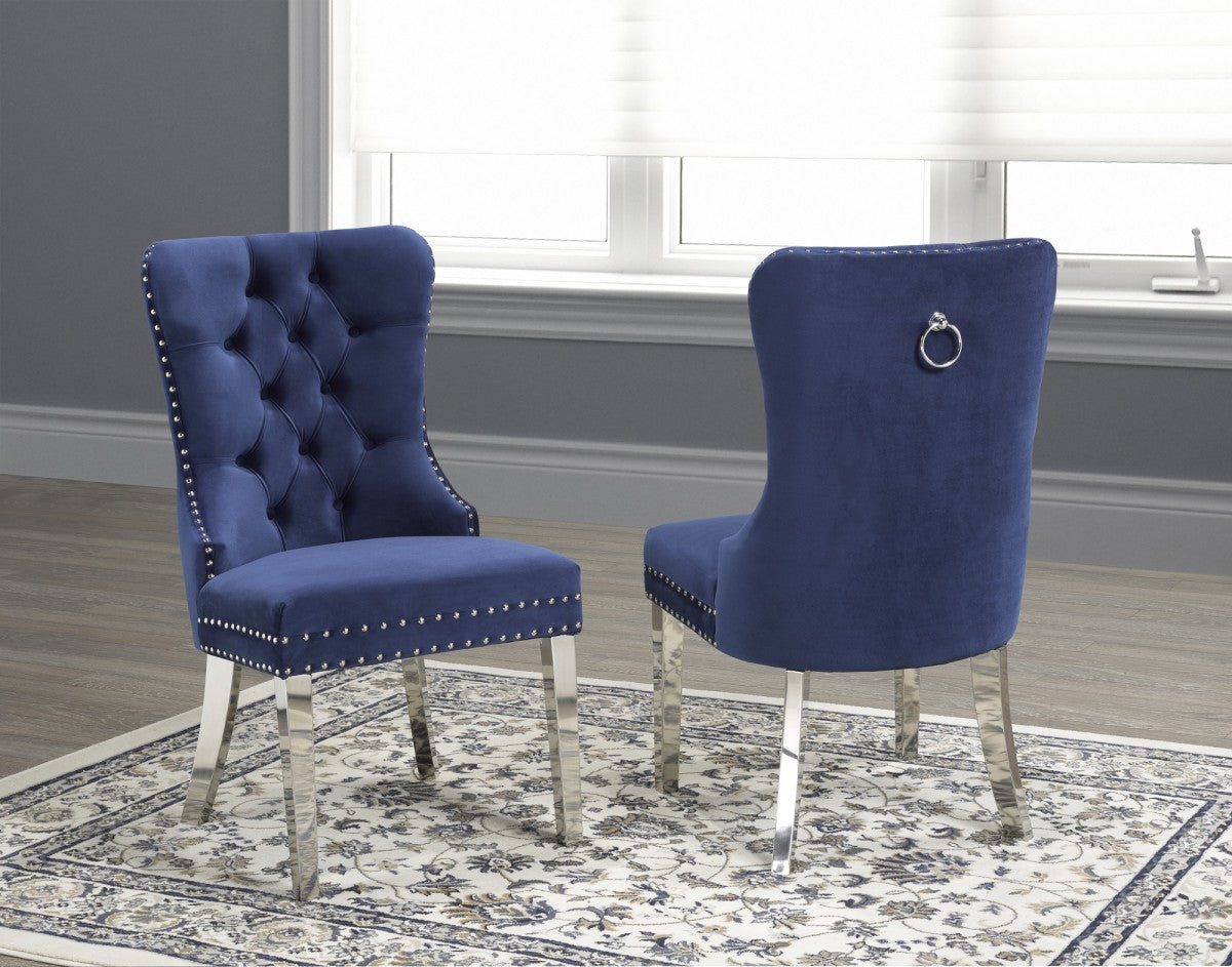 DINING CHAIR, SET OF 2 - NAVY
