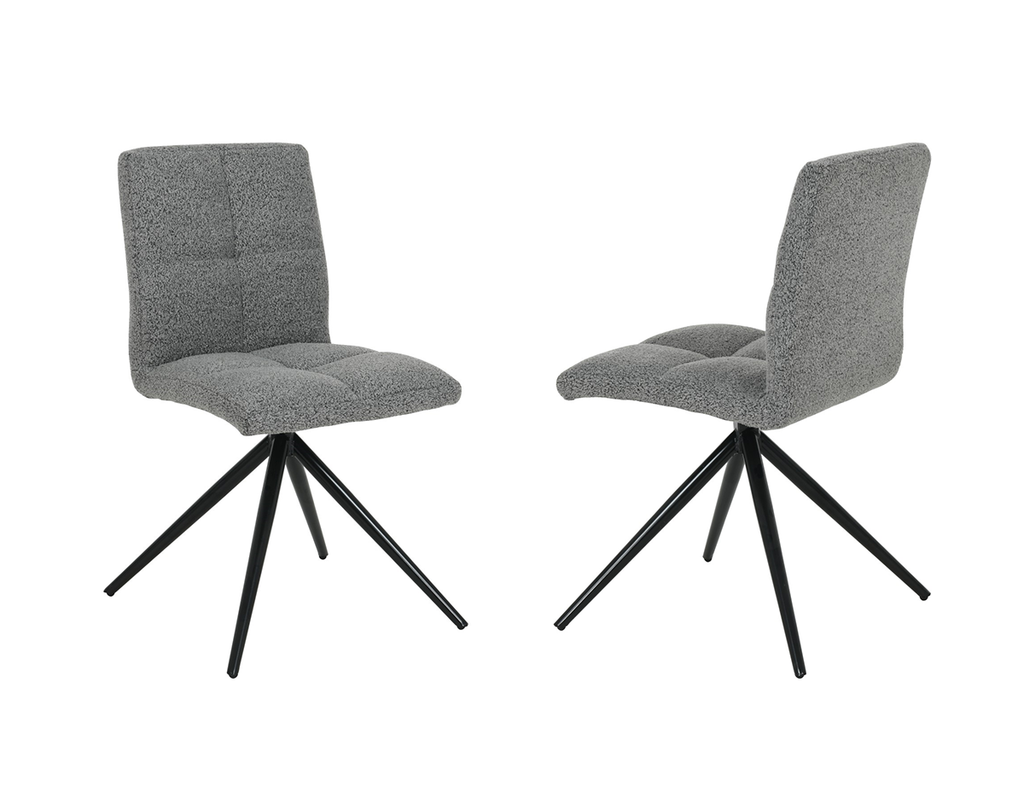 DINING CHAIR, SET OF 2 - DARK GREY