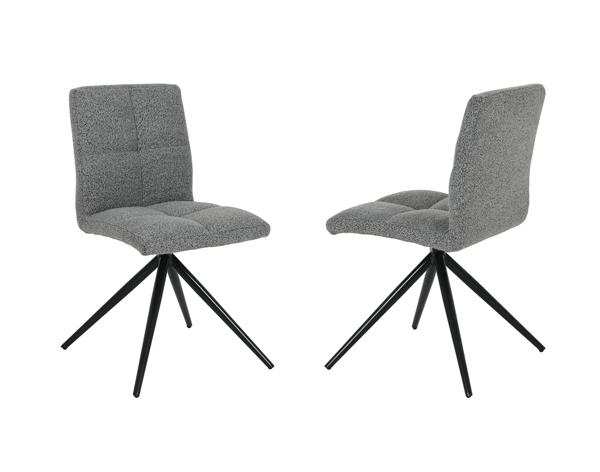 DINING CHAIR, SET OF 2 - DARK GREY