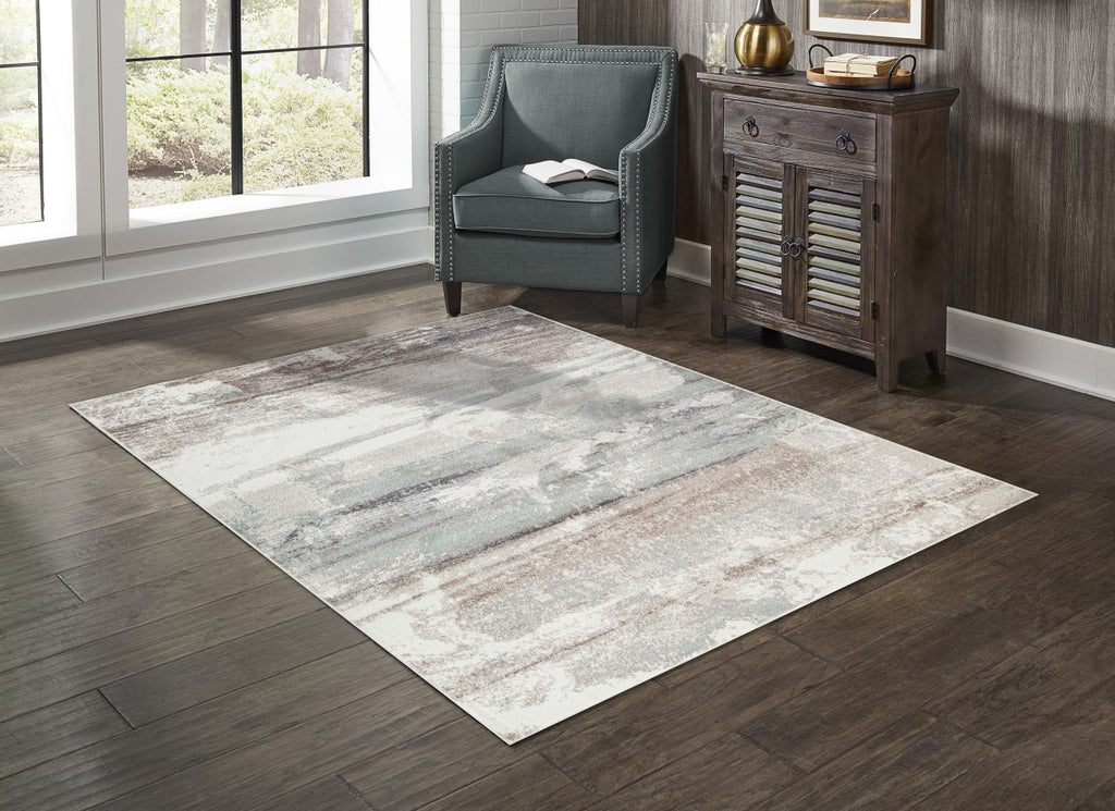 8 X 11 AREA RUG - WHITE/BEIGE