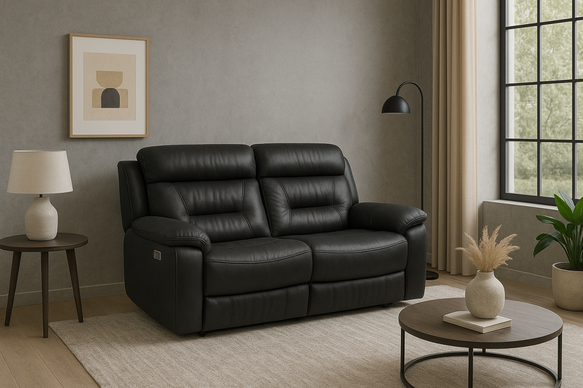RECLINER LOVE SEAT - BLACK