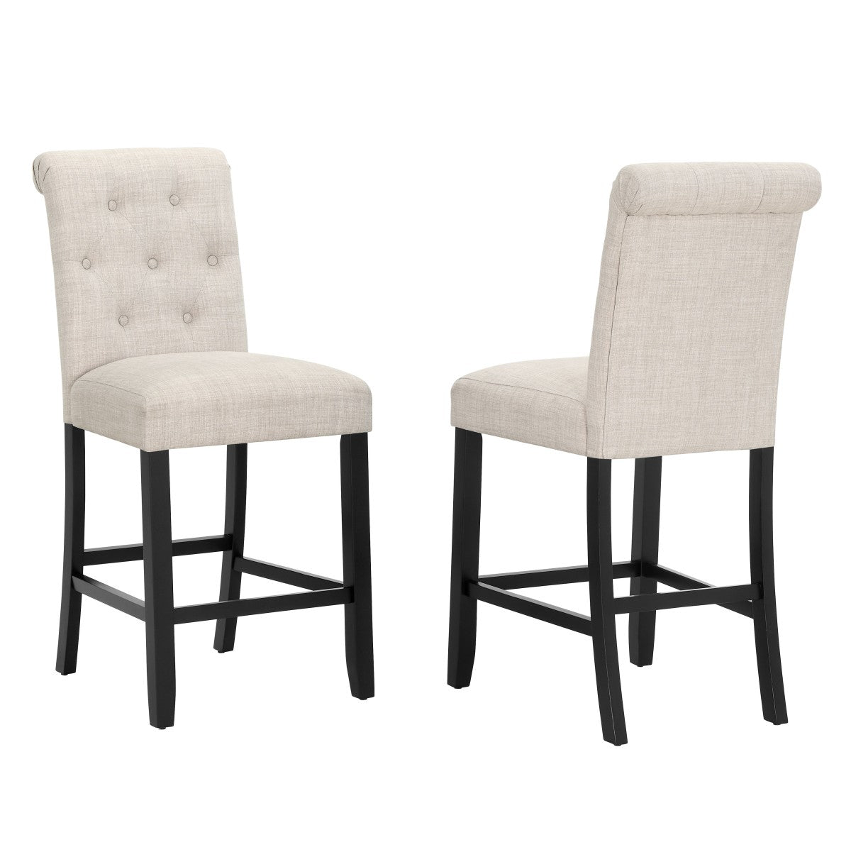 24'' COUNTER STOOL, SET OF 2 - BEIGE
