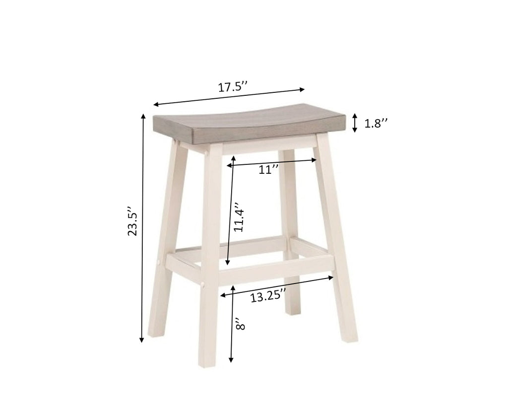 COUNTER STOOL, SET OF 2 - GREY/WHITE