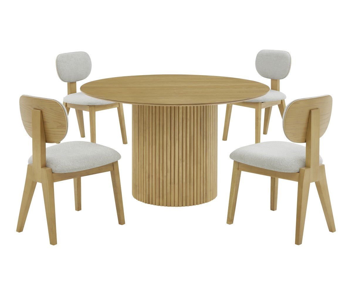 5-PIECE DINING SET - NATURAL