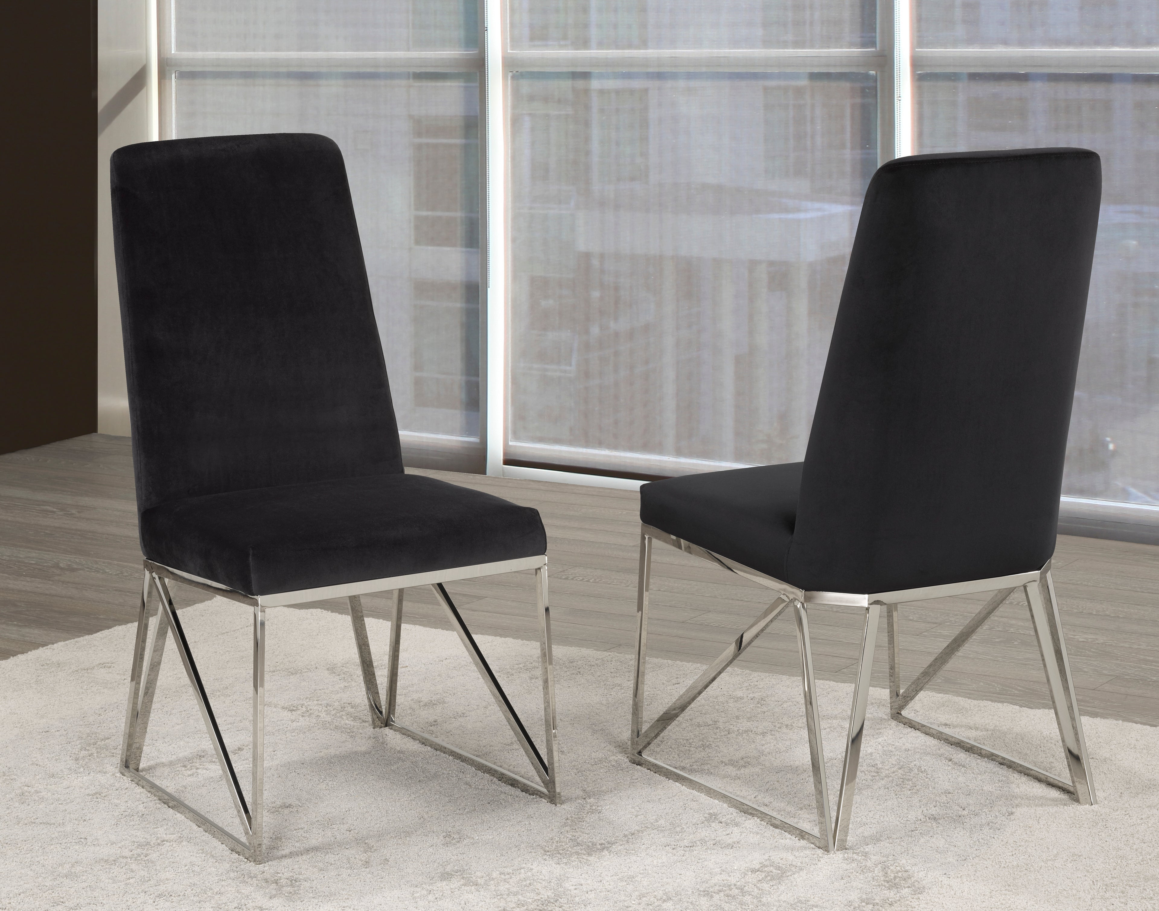 DINING CHAIR, SET OF 2 - BLACK