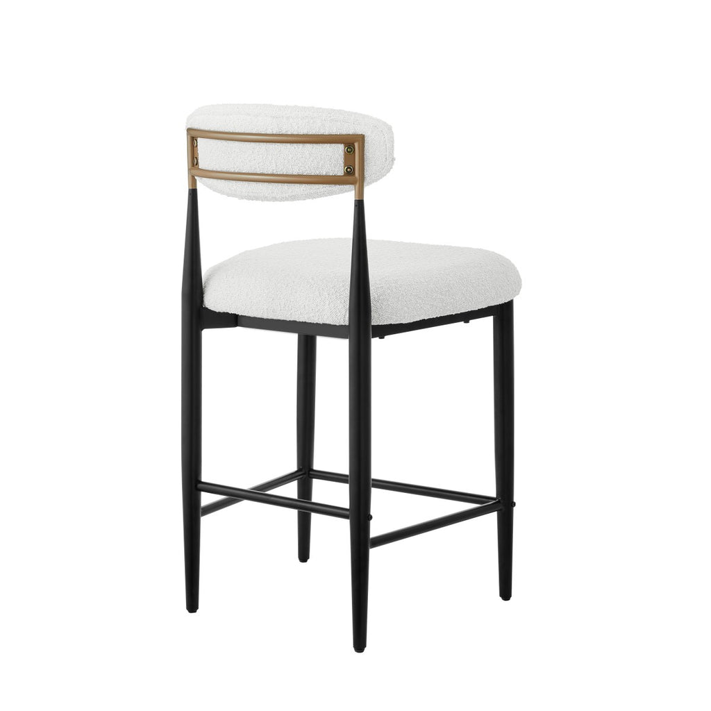 COUNTER STOOL, SET OF 2 - WHITE/BLACK