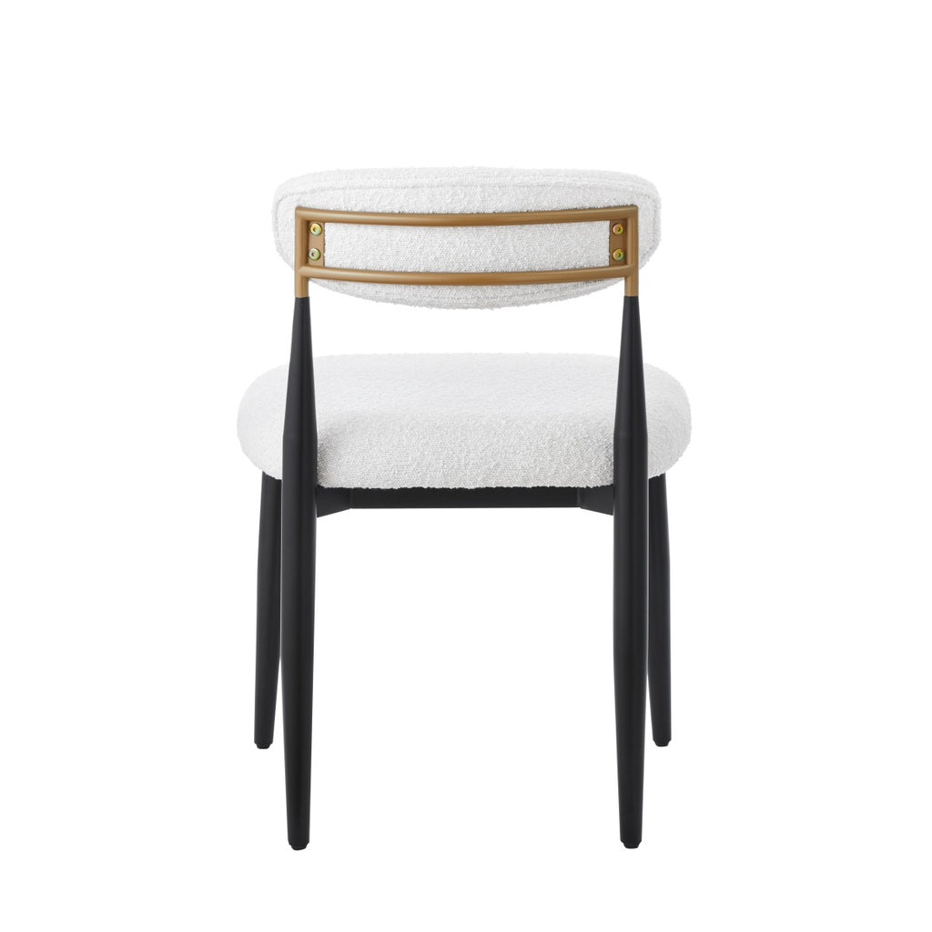 DINING CHAIR, SET OF 2 - WHITE/BLACK