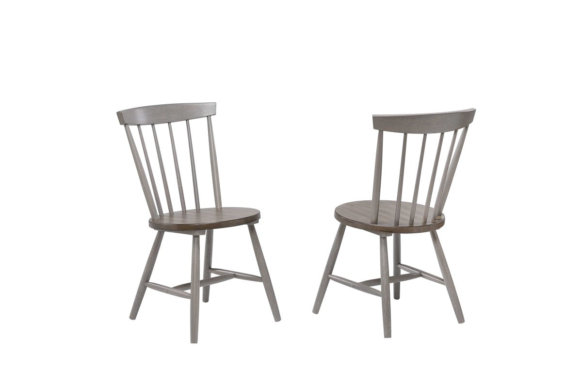 DINING CHAIR, SET OF 2 - OAK/GREY