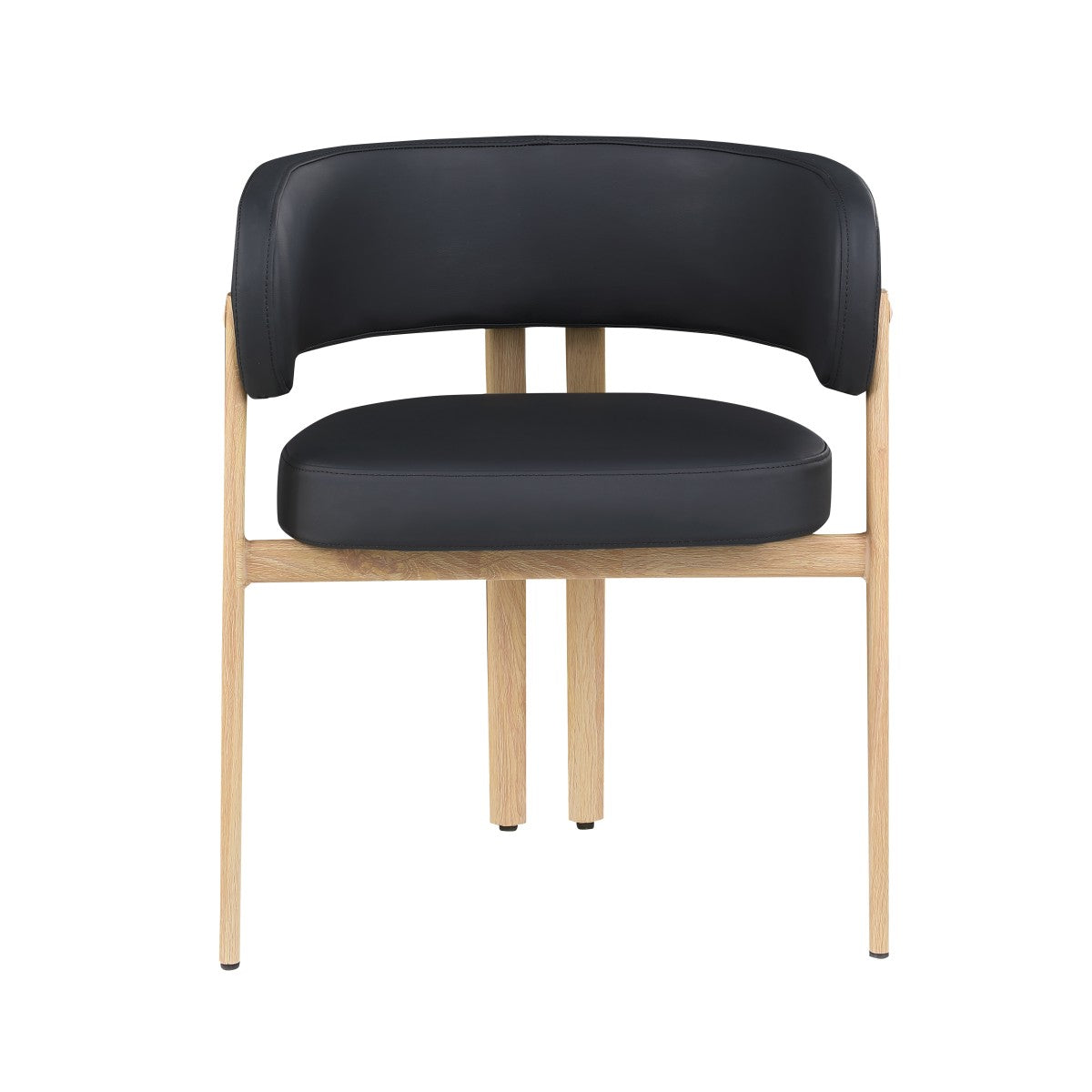 DINING CHAIR, SET OF 2 - BLACK/OAK