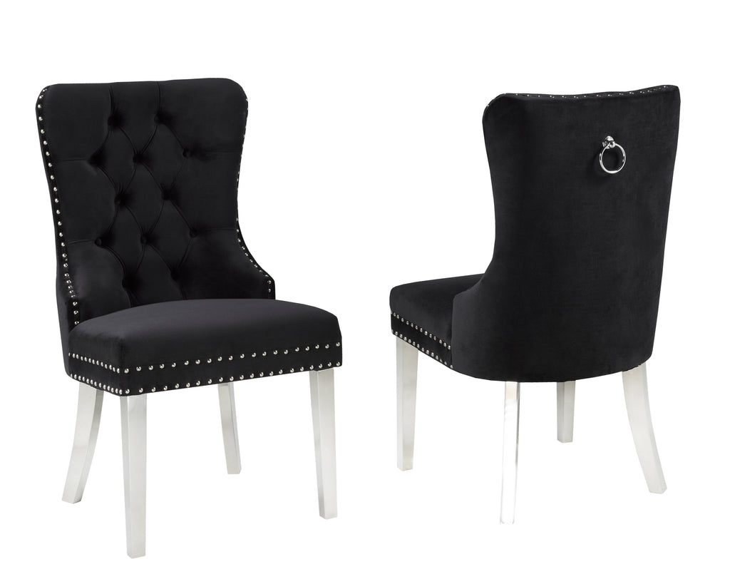 DINING CHAIR, SET OF 2 - BLACK