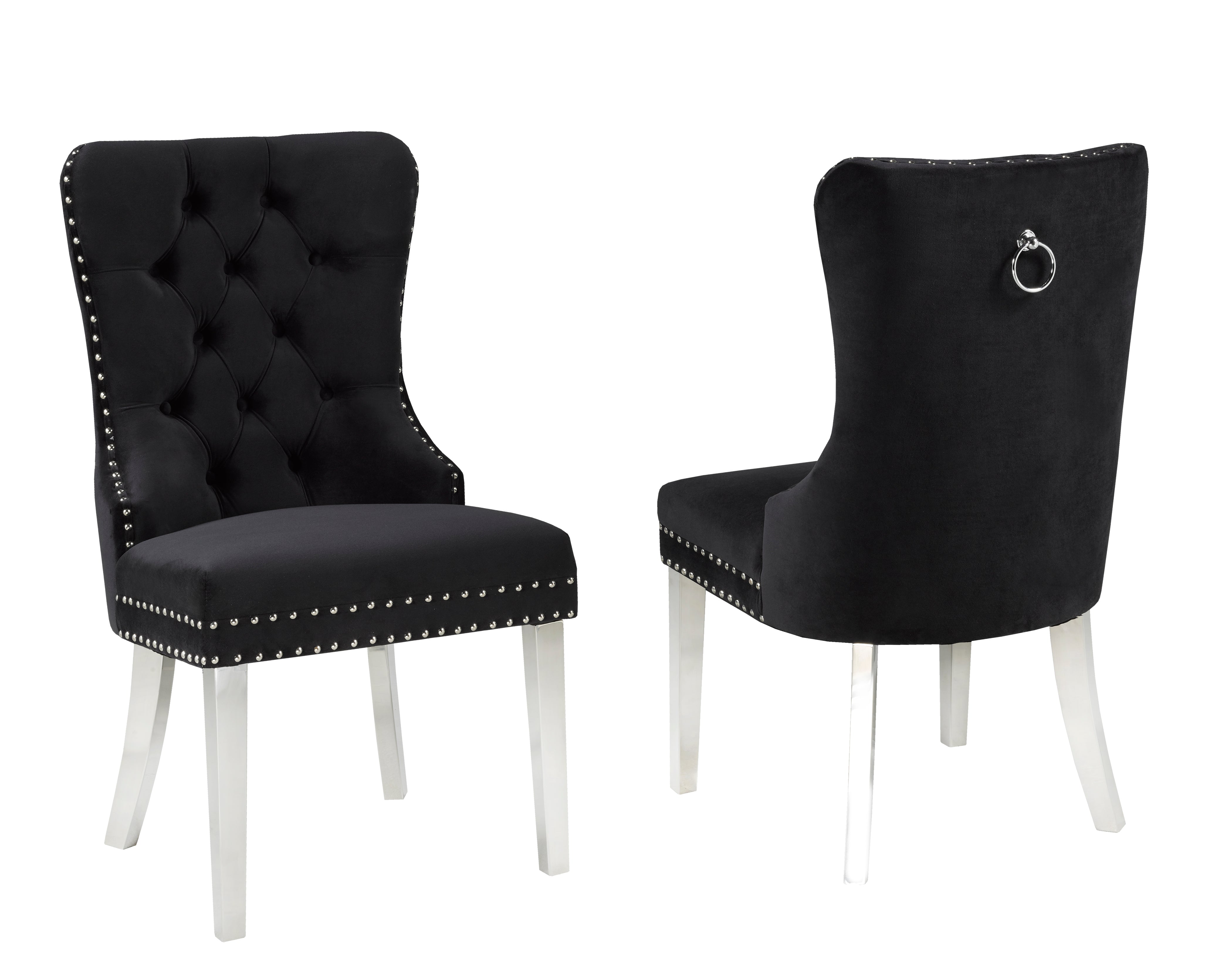 DINING CHAIR, SET OF 2 - BLACK