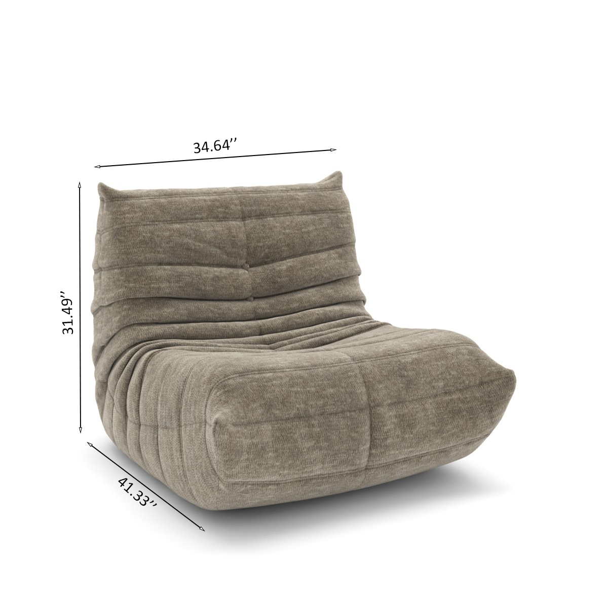 ARMLESS CHAIR - TAUPE