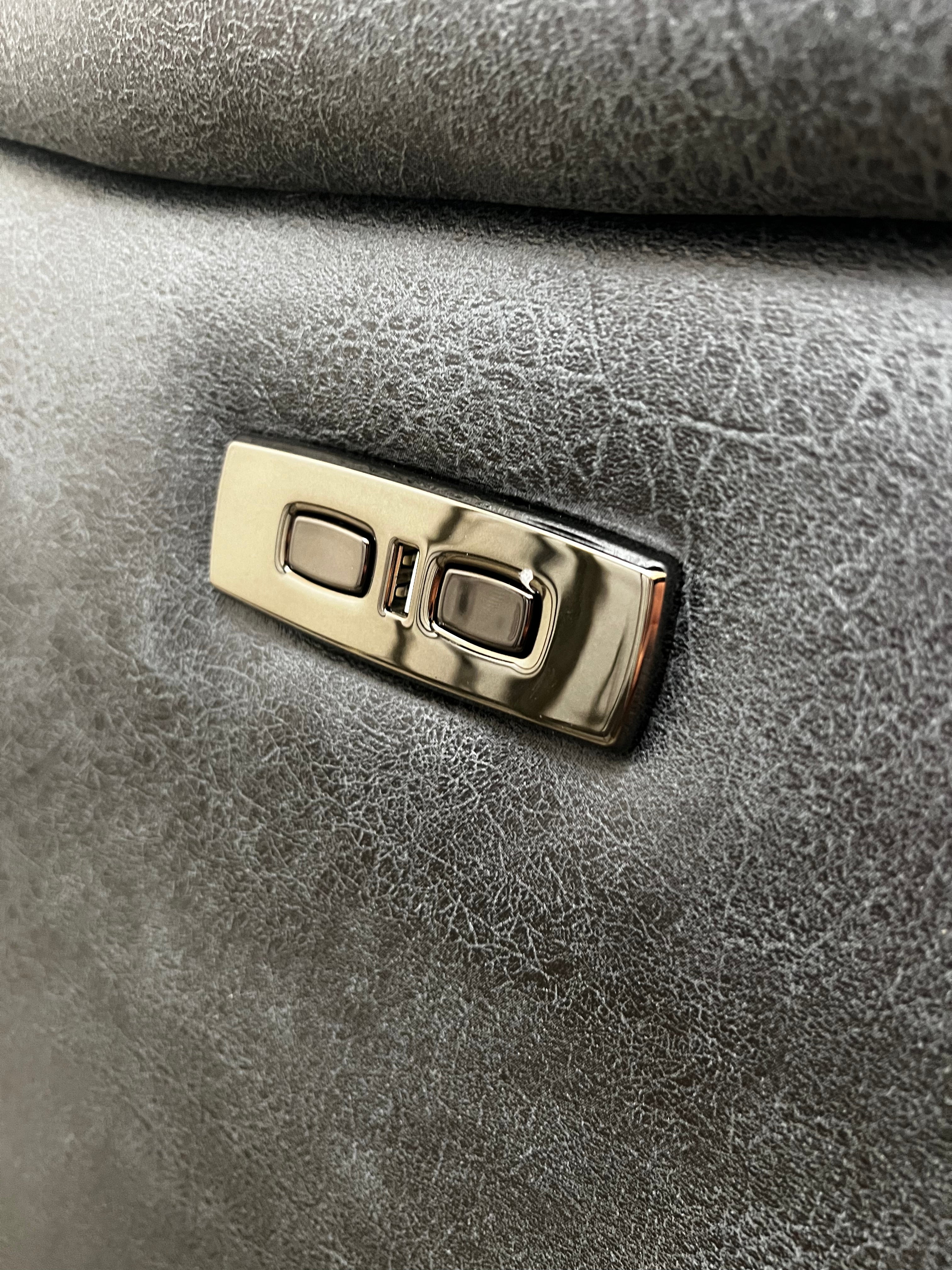 Charcoal Recliner with Cup Holders – Soft Fabric & Full Support