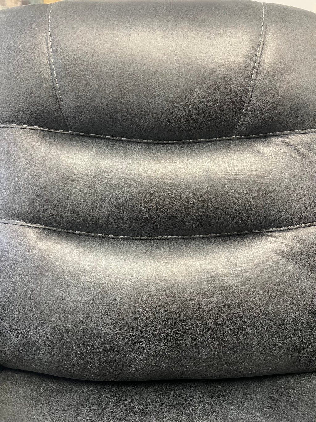 Charcoal Recliner with Cup Holders – Soft Fabric & Full Support