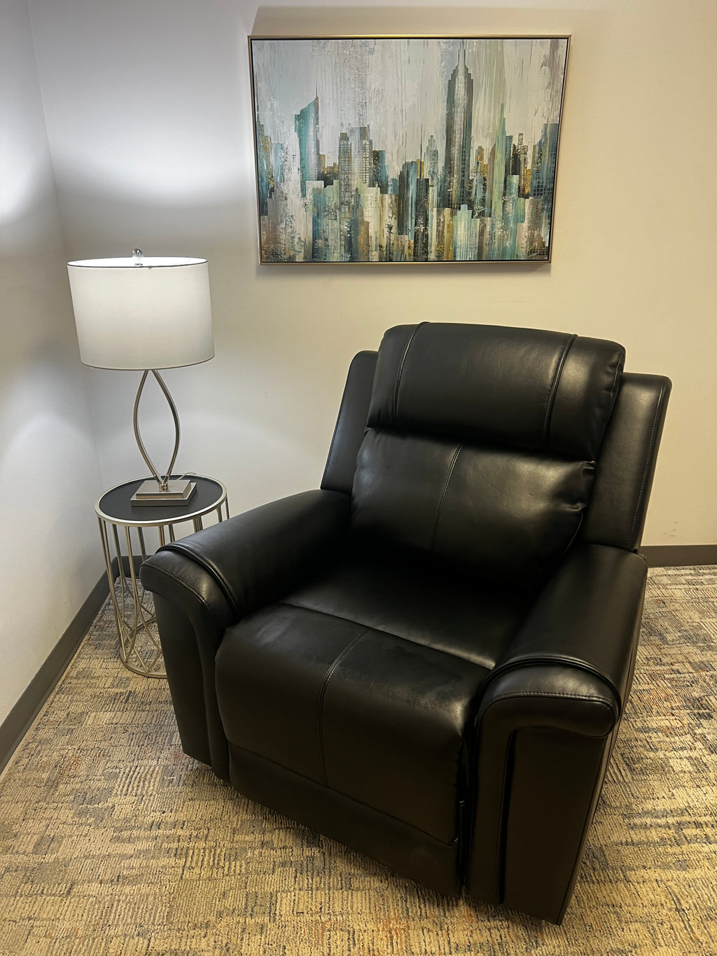 Air Leather 3- Power Recliner Chair With Headrest, Footrest & Lumbar