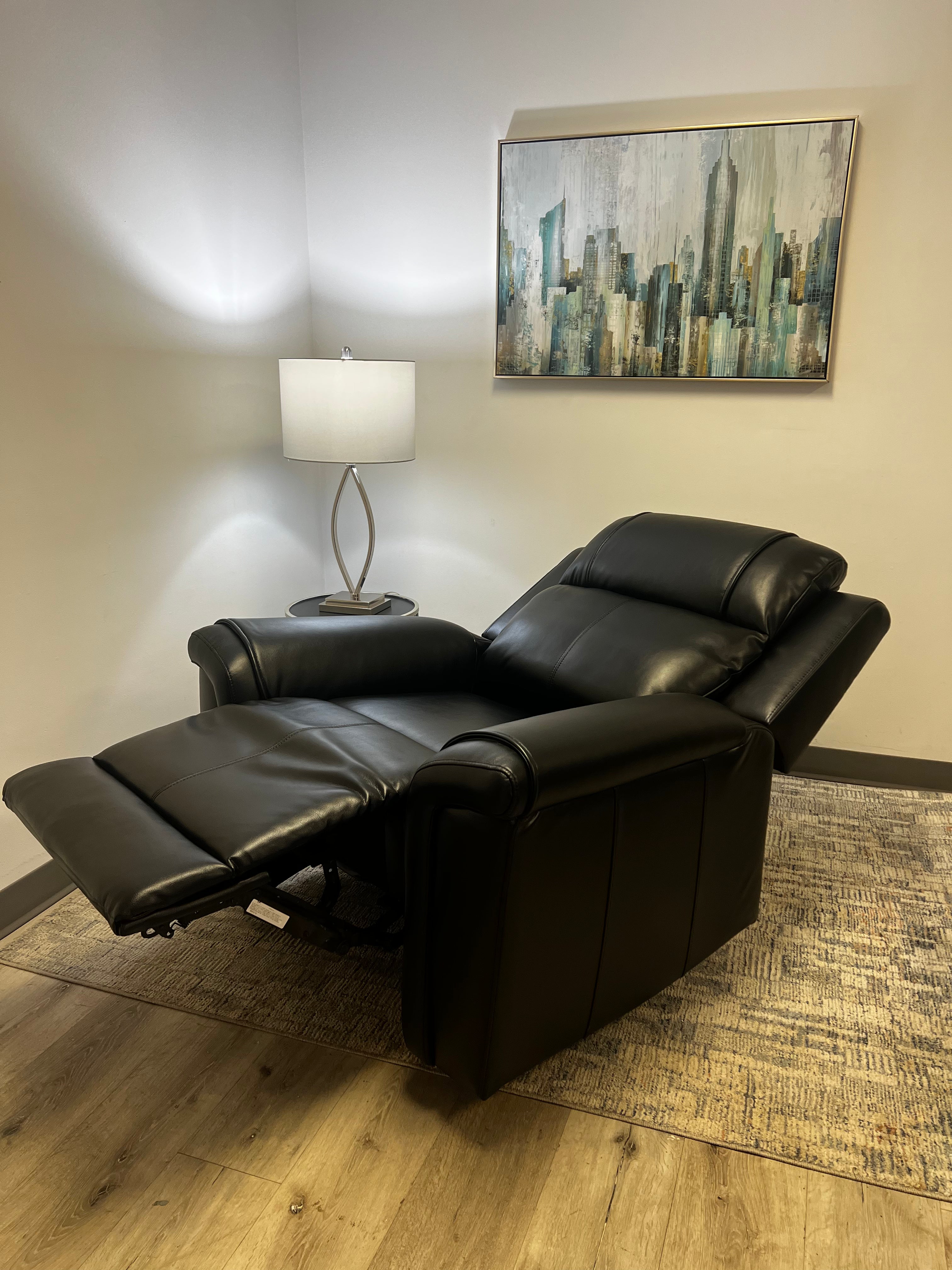 Air Leather 3- Power Recliner Chair With Headrest, Footrest & Lumbar
