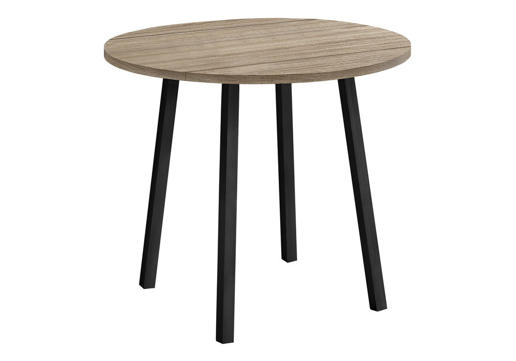 DINING SET - 3PCS SET / DARK TAUPE TOP / BLACK METAL