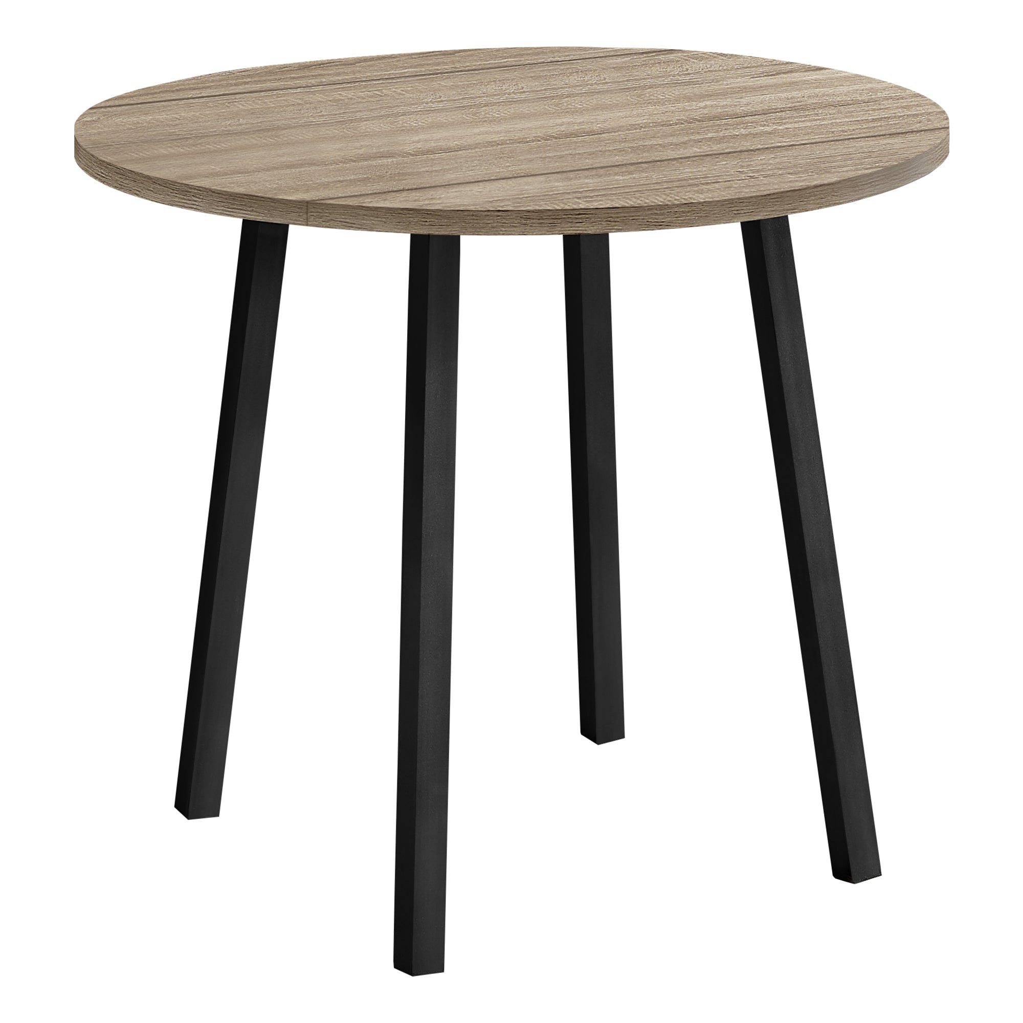 DINING SET - 3PCS SET / DARK TAUPE TOP / BLACK METAL