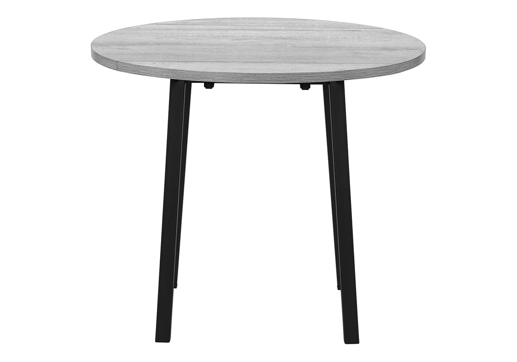 DINING SET - 3PCS SET / GREY TOP / BLACK METAL