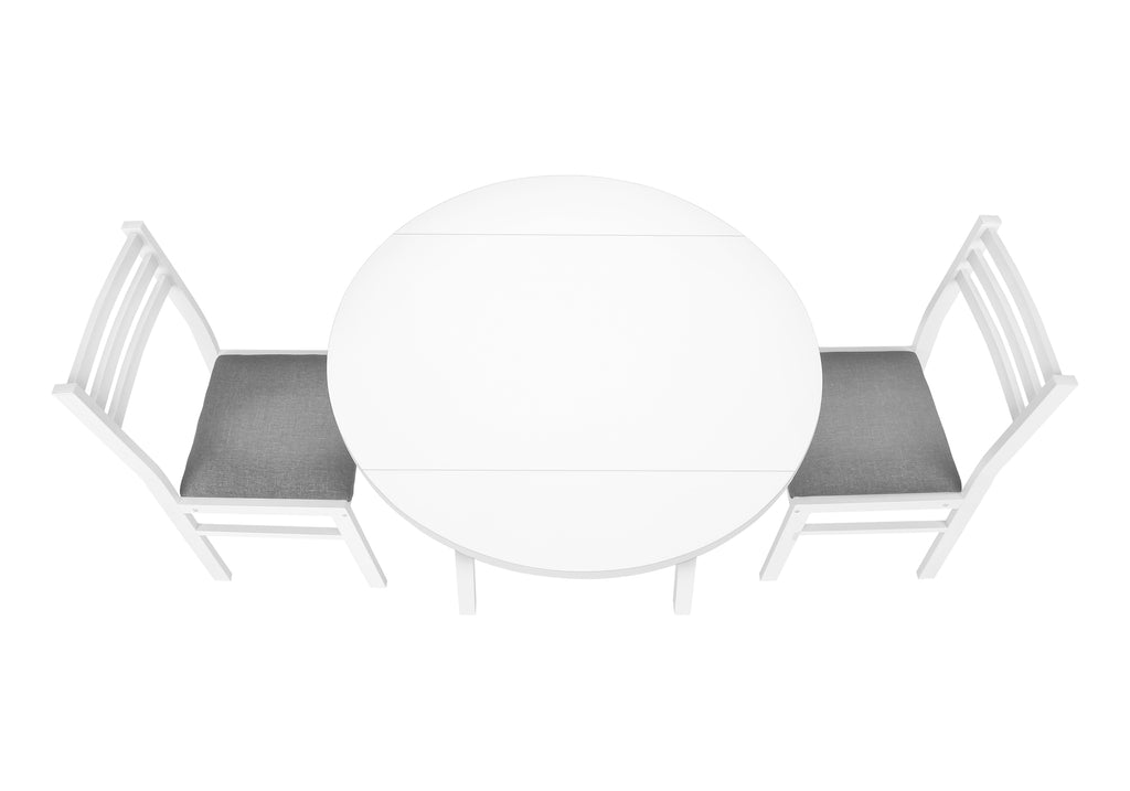 DINING SET - 3PCS SET / WHITE TOP / WHITE METAL